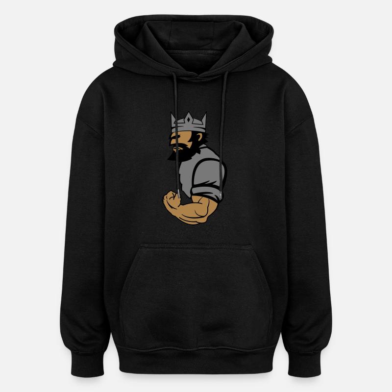 king_02 - Sweat à capuche oversize unisexe - noir