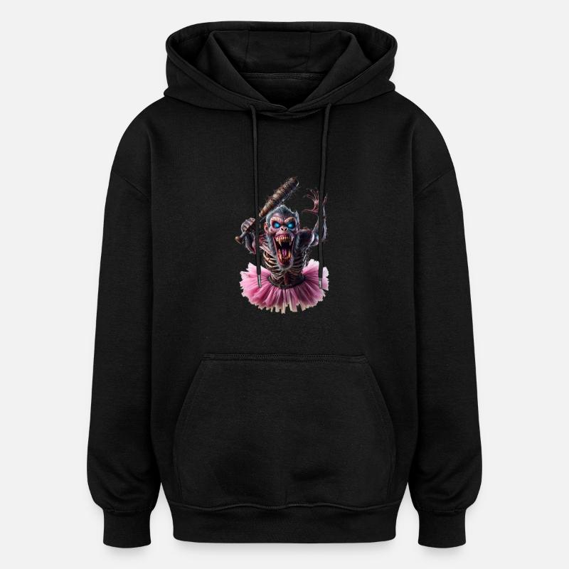 Zombie Affe im Tutu - Oversized Unisex Hoodie - Schwarz