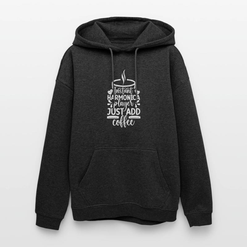 Harmonica Musican Instant Player Just Coffee Oversized Unisex Hoodie