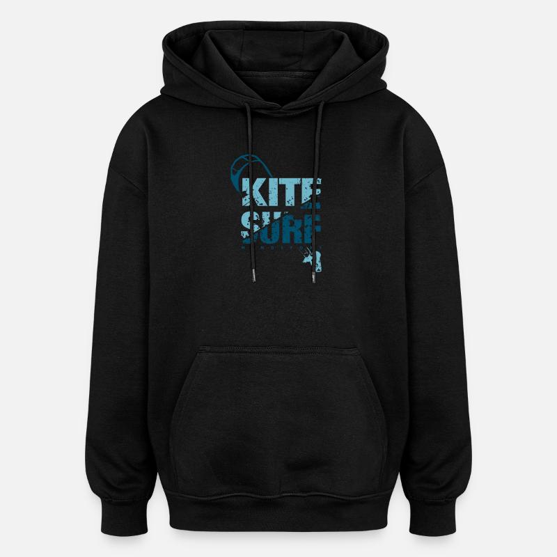 KITE SURF 3 - Sweat à capuche oversize unisexe - noir