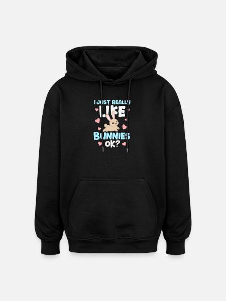 Lapin Lapin - Sweat à capuche oversize unisexe - noir