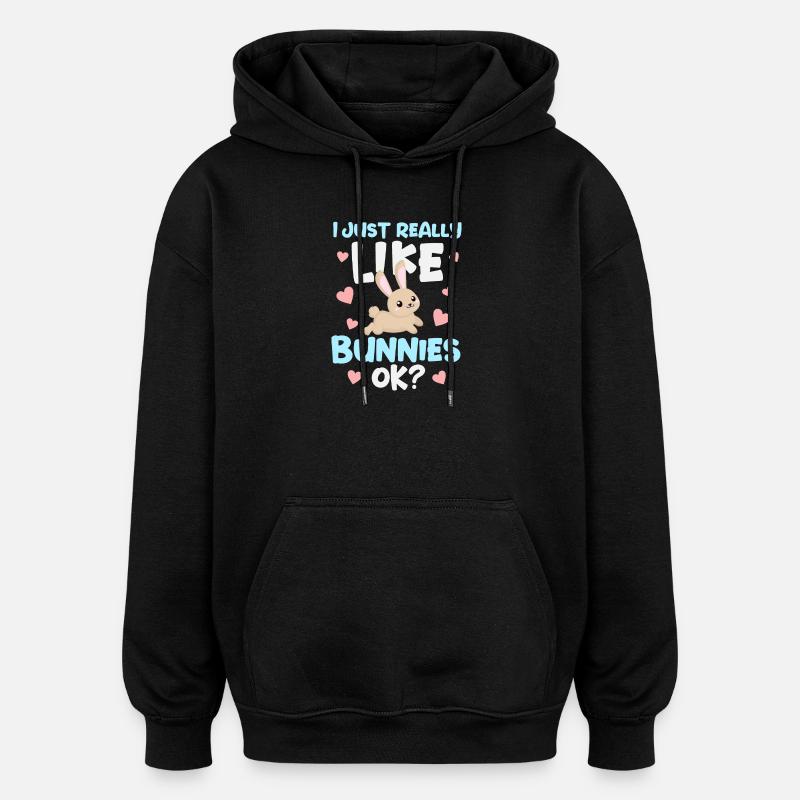 Lapin Lapin - Sweat à capuche oversize unisexe - noir