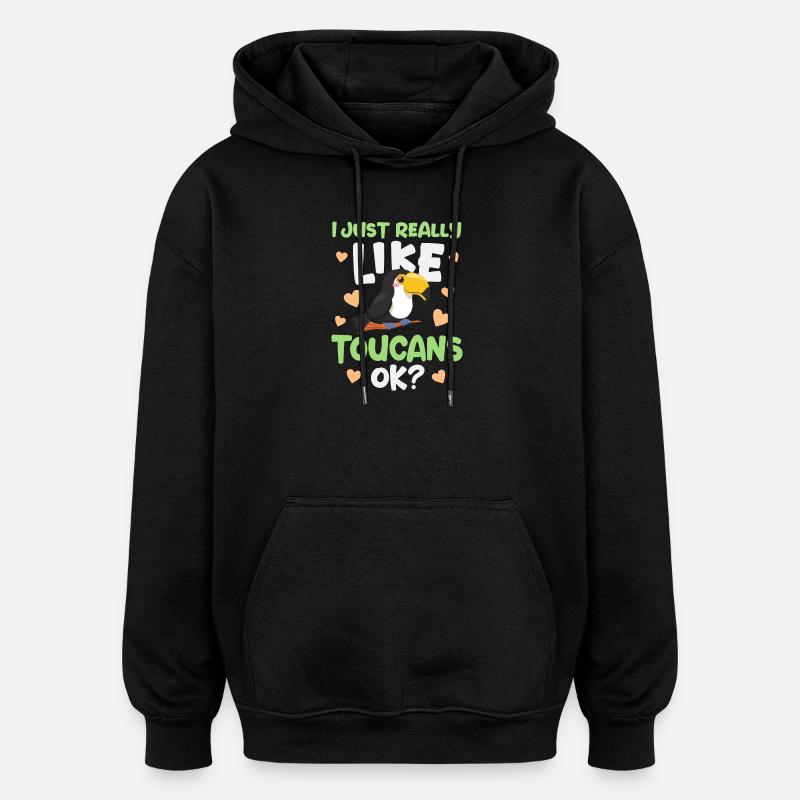 Toucan Oiseau Toucan - Sweat à capuche oversize unisexe - noir