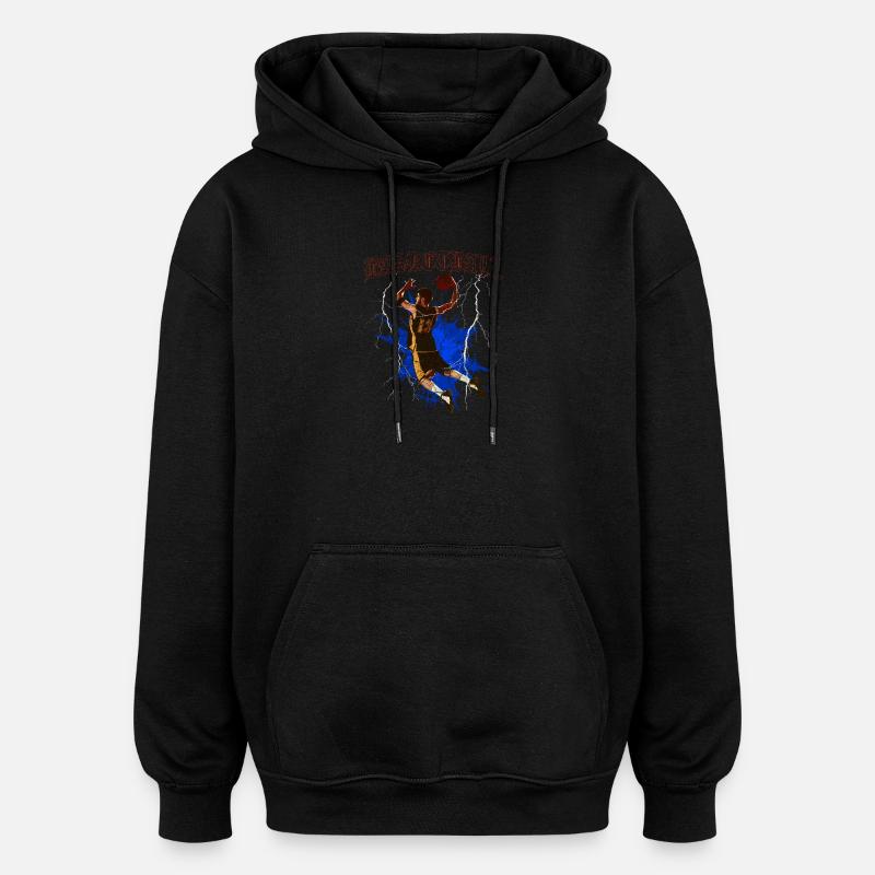 Dunk éclair : Basket électrique - Sweat à capuche oversize unisexe - noir