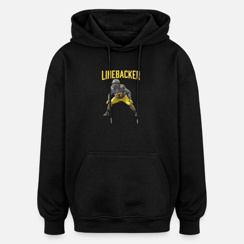 Conception du football de linebacker Kraft - Sweat à capuche oversize unisexe - noir