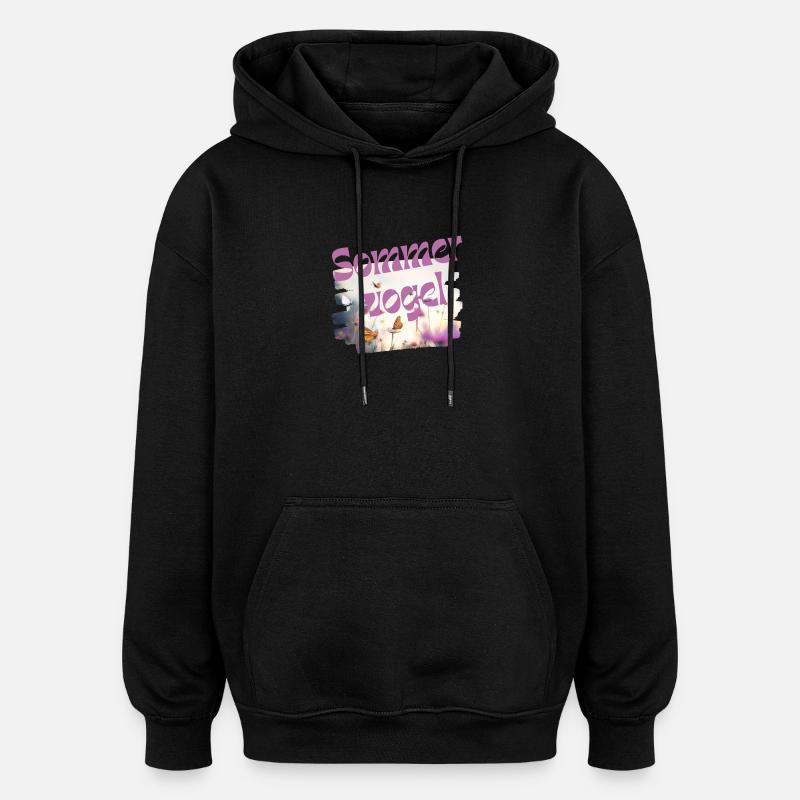 Oiseau d’été - Papillon - Vocabulaire - Sweat à capuche oversize unisexe - noir