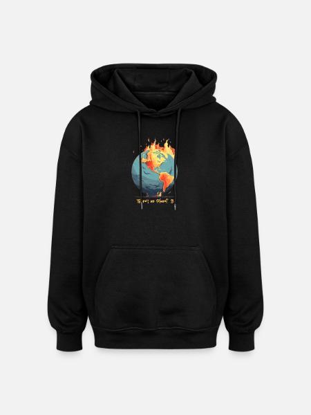 Die Welt Brennt - Oversized Unisex Hoodie - Schwarz