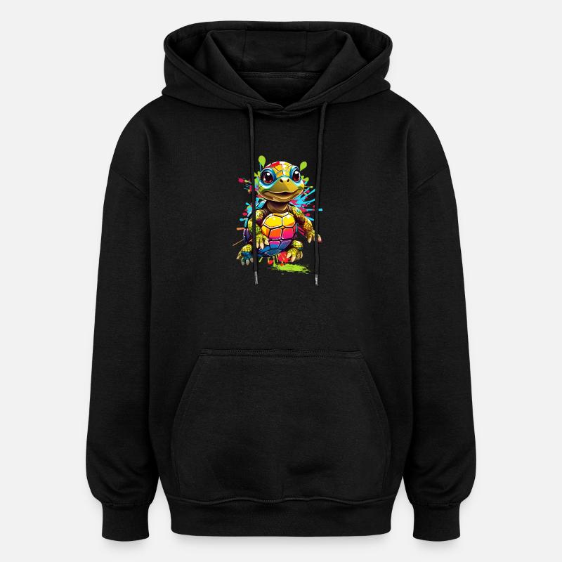 Turtle - Oversized Unisex Hoodie - black