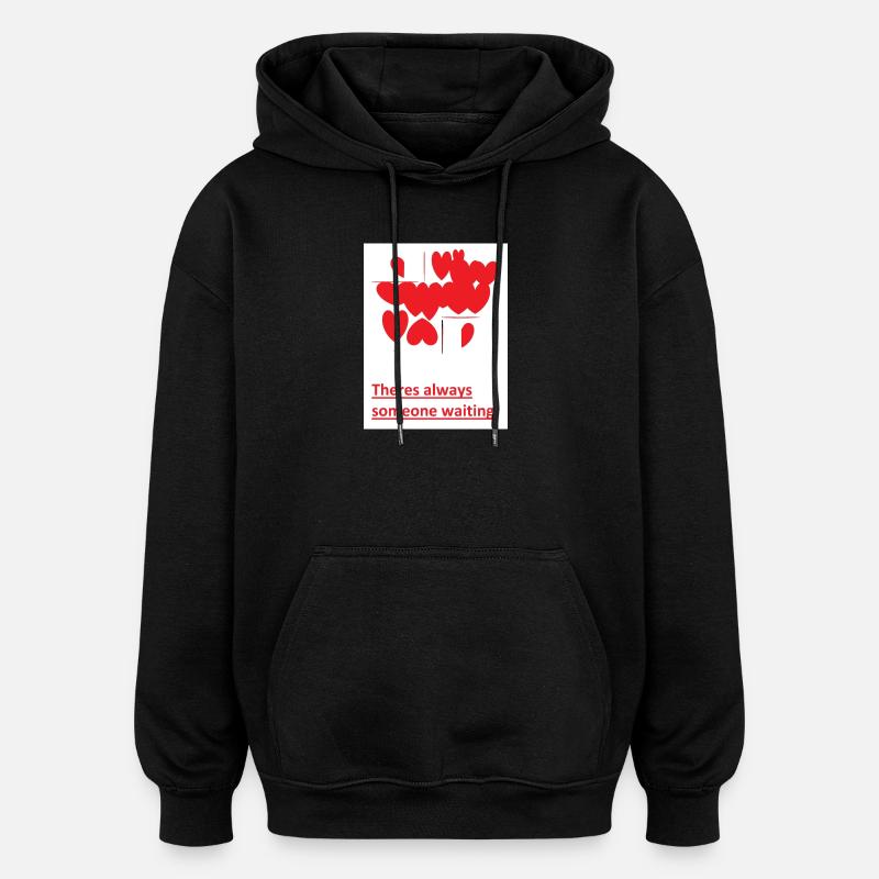 Immer Jemand Wartet Herz Collage - Oversized Unisex Hoodie - Schwarz