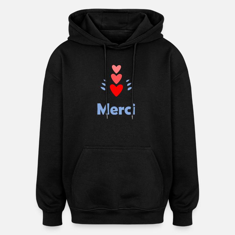 MAÎTRESSE. MERCI. MERCI MAÎTRESSE - Sweat à capuche oversize unisexe - noir