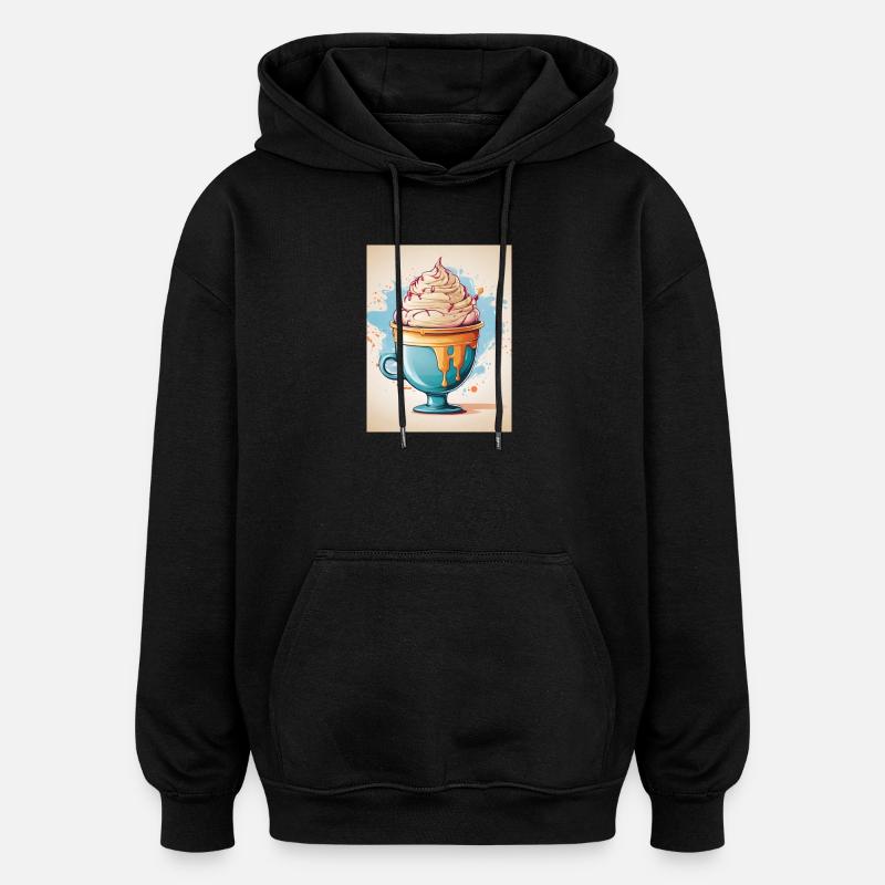 Eisbecher Sommer - Oversized Unisex Hoodie - Schwarz