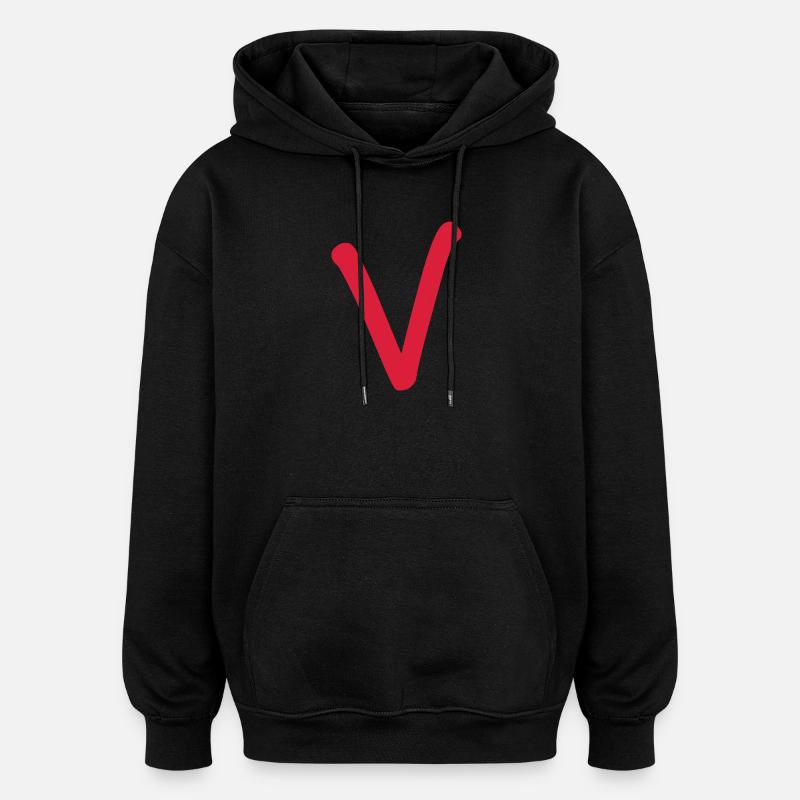 V - einfach nur V - Oversized Unisex Hoodie - Schwarz