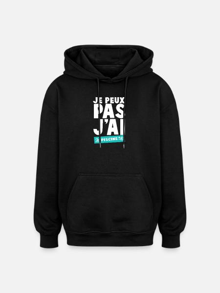 Ich kann nicht schwimmen - Oversized Unisex Hoodie - Schwarz