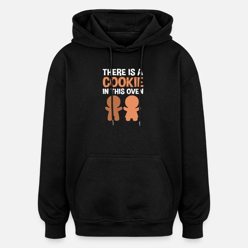 Grossesse Naissance Pain d’épices Noël - Sweat à capuche oversize unisexe - noir