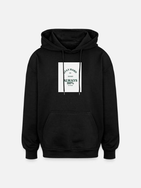 Devise 110 % fitness - Sweat à capuche oversize unisexe - noir