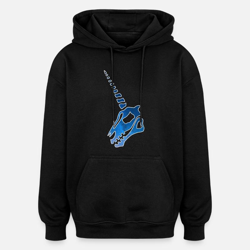 Einhornschädel und Sternenhimmel - Oversized Unisex Hoodie - Schwarz