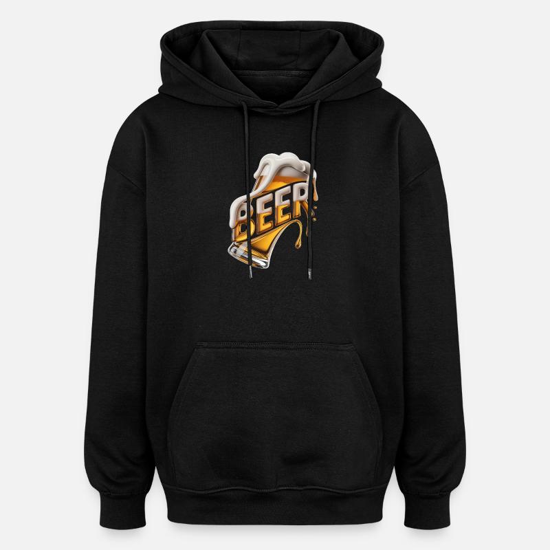  Beer - Cool Beer Logo - Oversized Unisex Hoodie - black