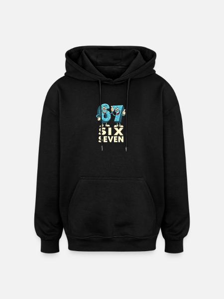 US Flag 67 Memes Six Seven - Oversized Unisex Hoodie - black