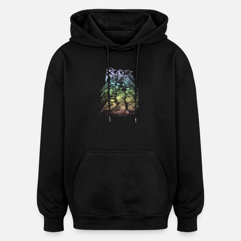 Gartenvogel - Oversized Unisex Hoodie - Schwarz