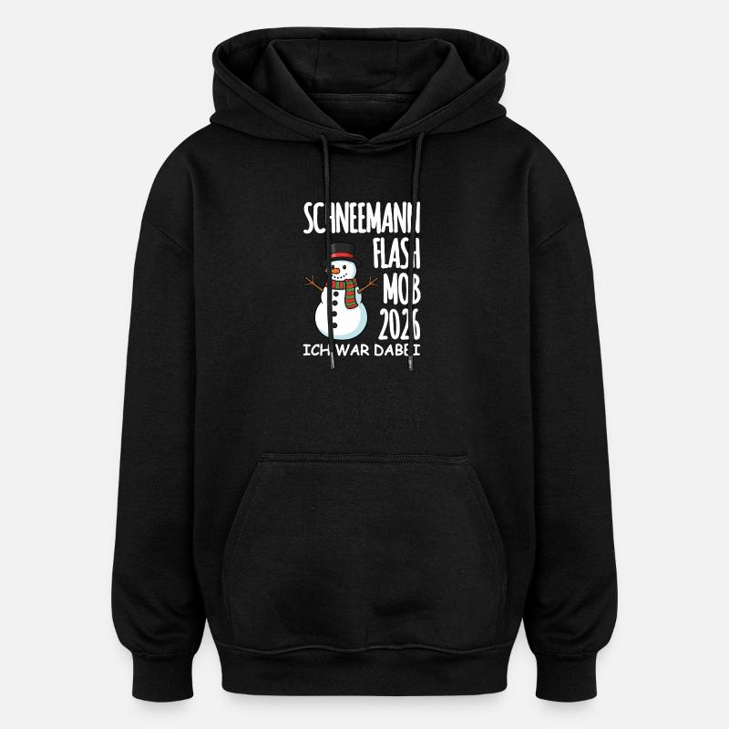Flash mob bonhomme de neige - Sweat à capuche oversize unisexe - noir
