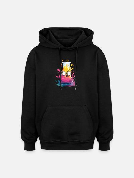 Buntes Reagenzglas Comic - Oversized Unisex Hoodie - Schwarz