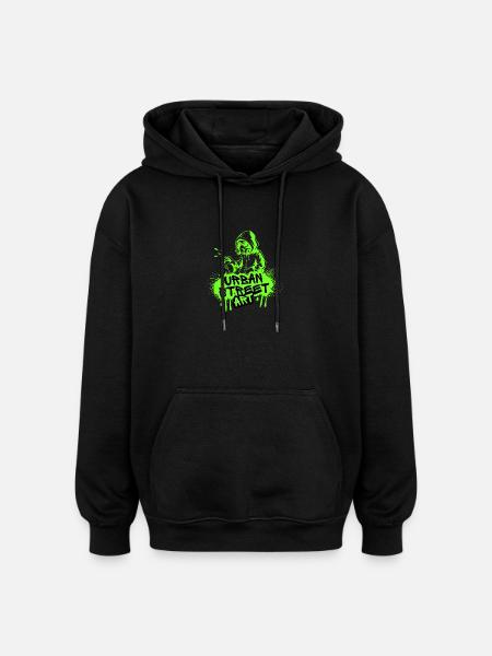 Neon Street Art Spray - Oversized Unisex Hoodie - black