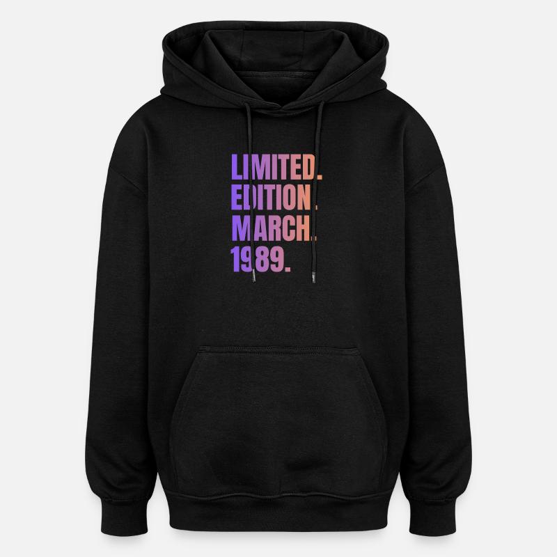 Limited Edition Mars 1989 - Sweat à capuche oversize unisexe - noir