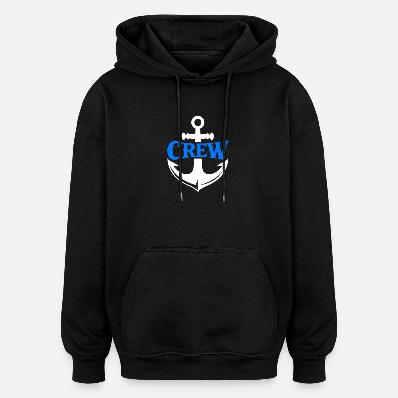 Blauer Anker Crew Logo - Oversized Unisex Hoodie - Schwarz