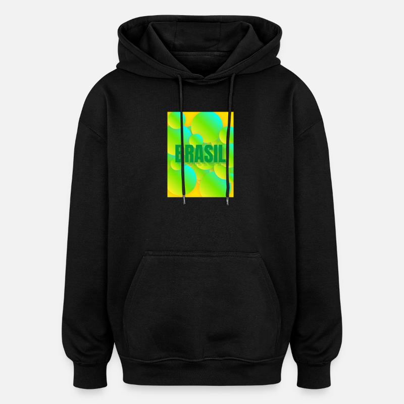 Brasil Neon Blasen Design - Oversized Unisex Hoodie - Schwarz