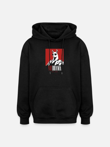 No Drama Just Llama Retro Lama - Oversized Unisex Hoodie - black