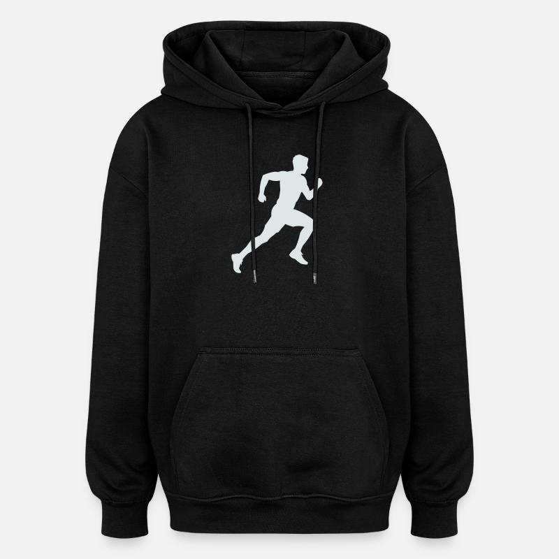Running Silhouette Sprint - Oversized Unisex Hoodie - black