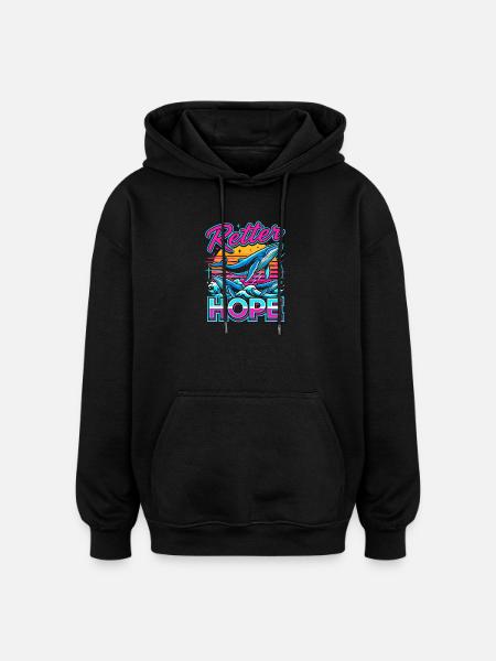 Neon-Wal Hoffnung - Oversized Unisex Hoodie - Schwarz