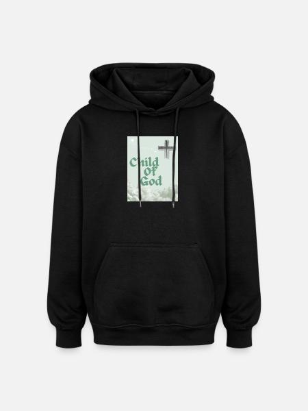 Child of God Cross Cloud Art - Oversized Unisex Hoodie - black