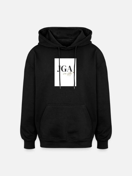 Schwarz_Gold_Minimalistisch_Modern_Junggesellen - Oversized Unisex Hoodie - black