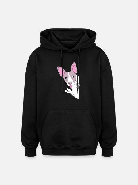 Rat Terrier - Oversized Unisex Hoodie - black