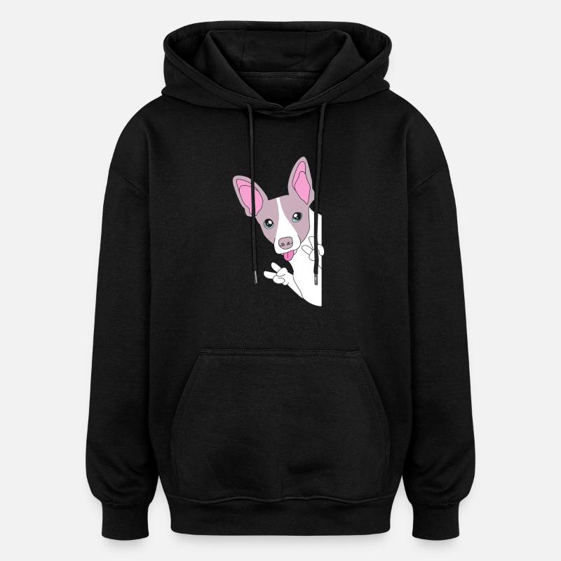 Rat Terrier - Sweat à capuche oversize unisexe - noir