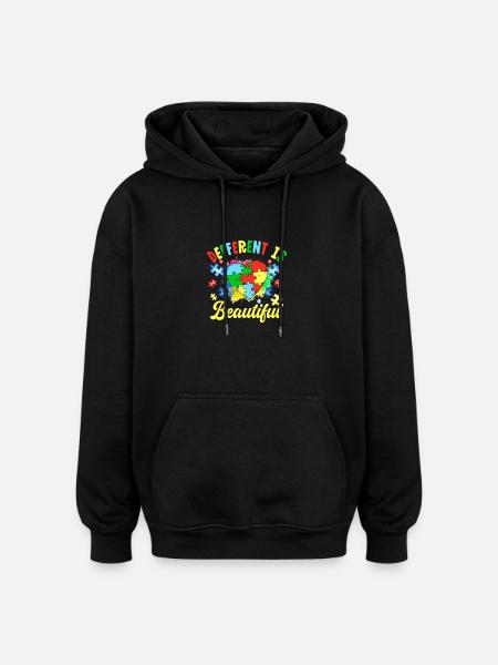 Different is beautiful - Oversized Unisex Hoodie - black
