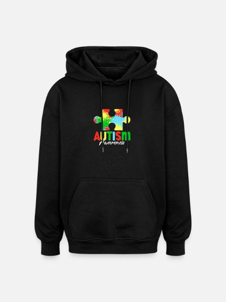 Autism Awareness - Oversized Unisex Hoodie - black