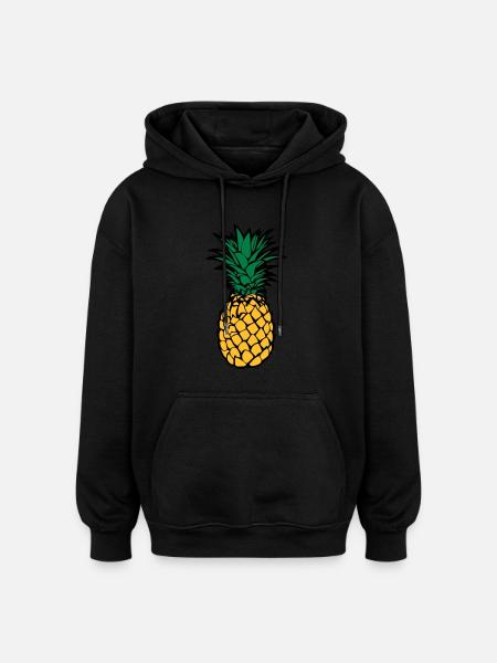 Ananas - Oversized Unisex Hoodie - Schwarz