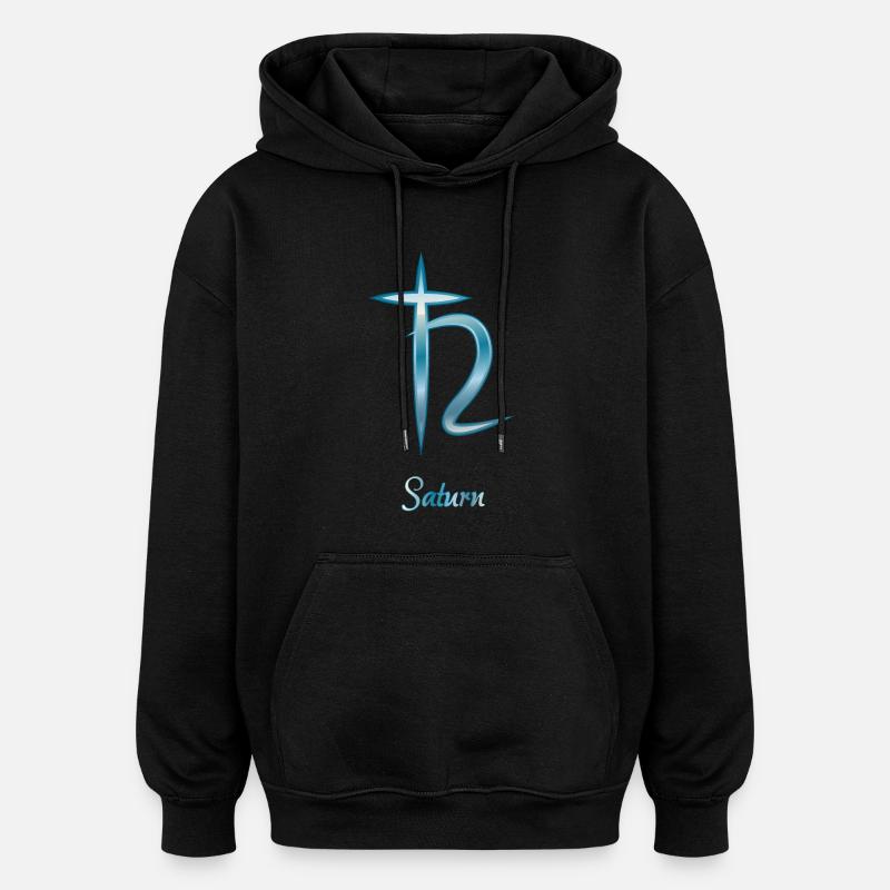 saturn - Oversized Unisex Hoodie - Schwarz