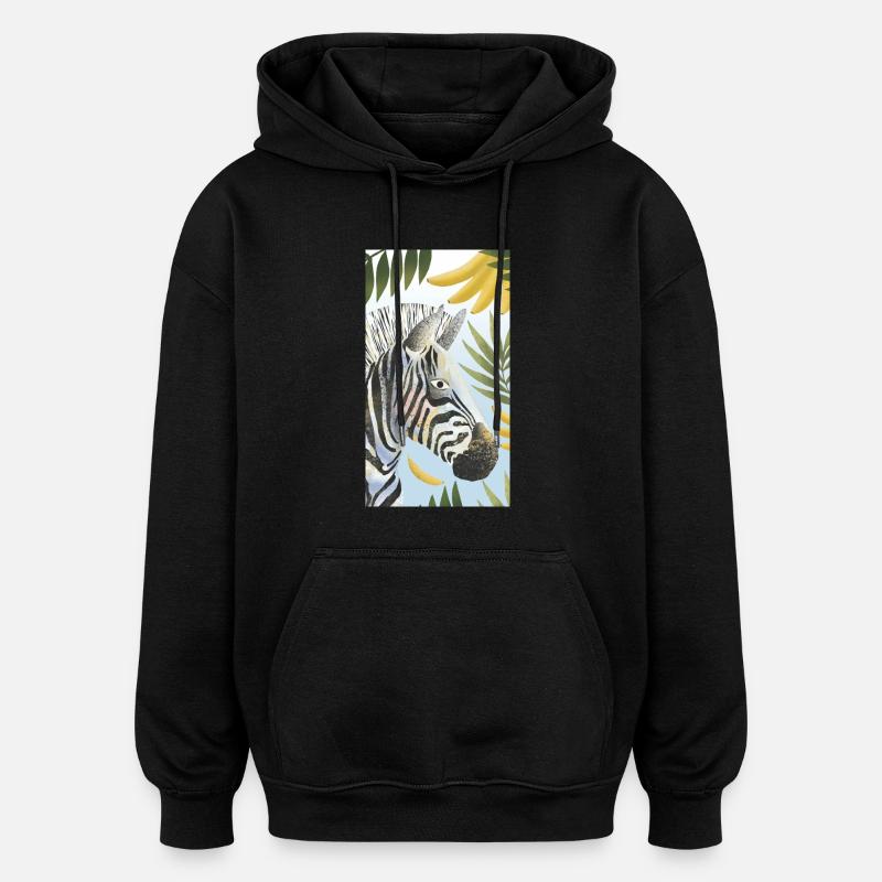 Zebra - Oversized Unisex Hoodie - Schwarz