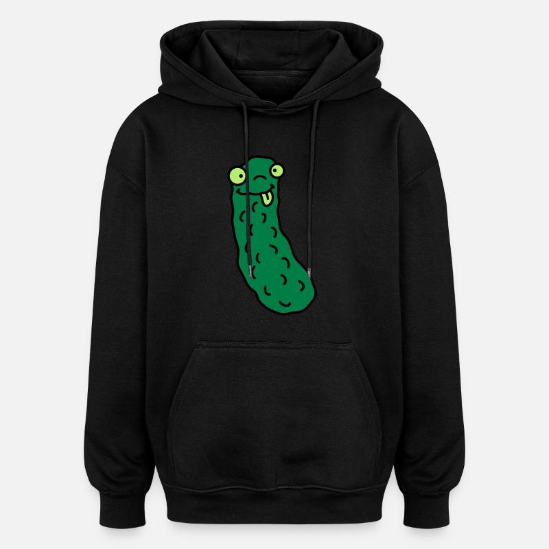 Funny Cucumber - Sweat à capuche oversize unisexe - noir