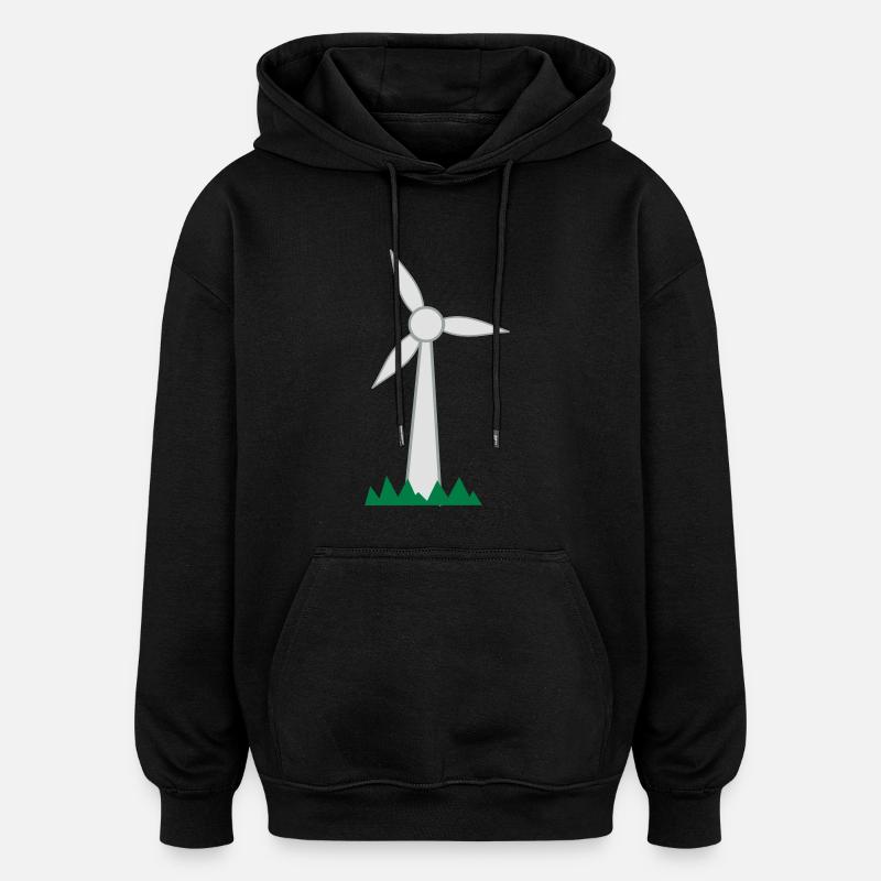 Windrad - Sweat à capuche oversize unisexe - noir