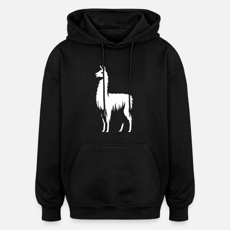 Silhouette de lama - Sweat à capuche oversize unisexe - noir