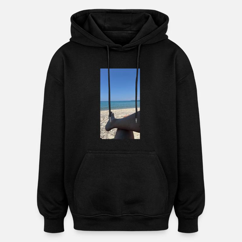 Greece on the beach - Oversized Unisex Hoodie - black