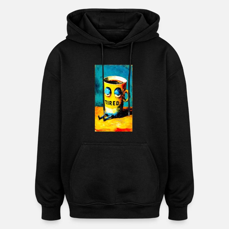 « Café fatigué » de van Gogh - Sweat à capuche oversize unisexe - noir