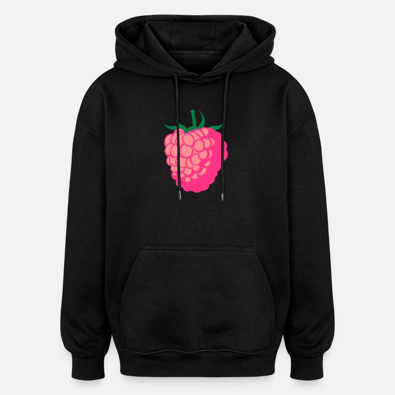 Raspberry fruit - Oversized Unisex Hoodie - black