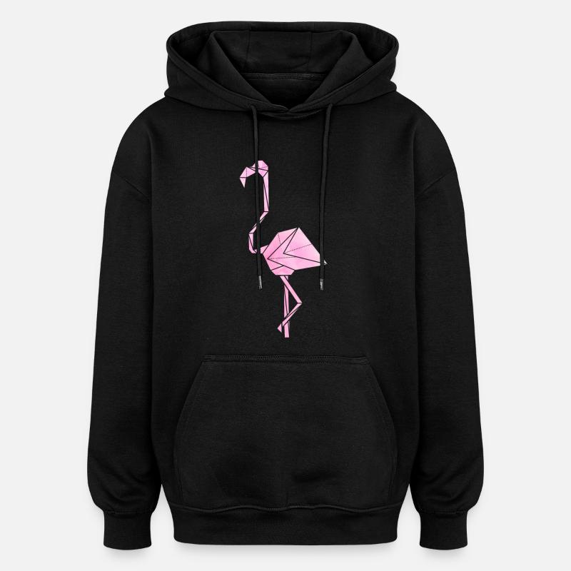 flamant - Sweat à capuche oversize unisexe - noir