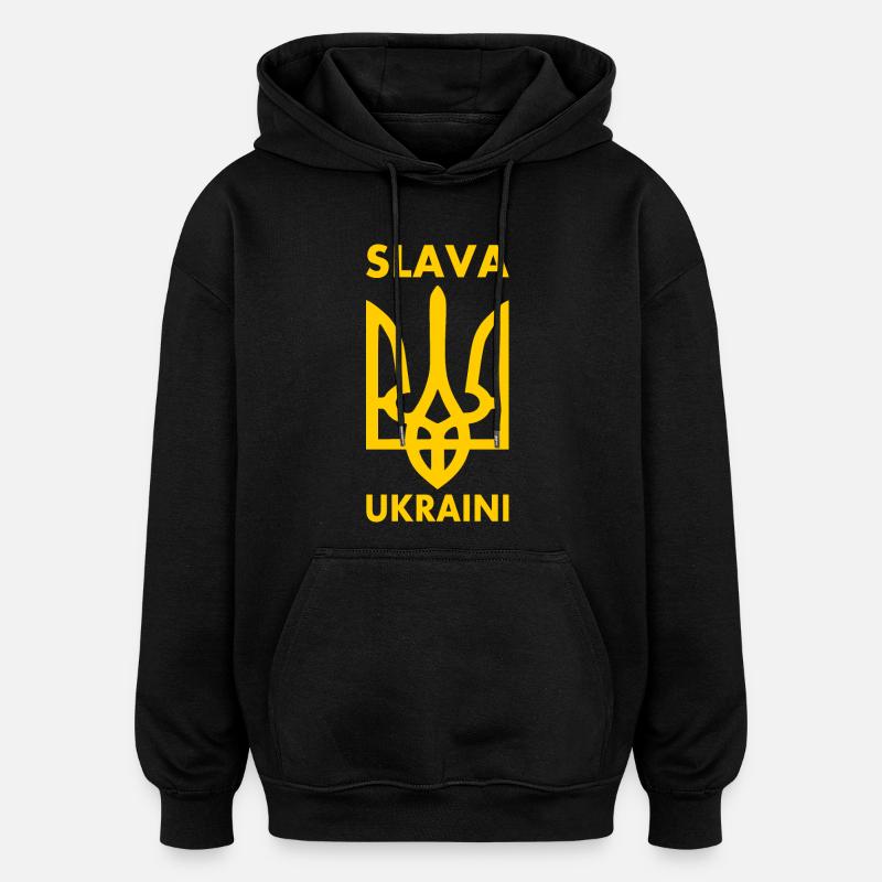 Slava ukraini - Sweat à capuche oversize unisexe - noir