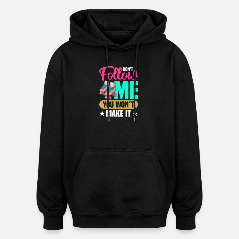 Rollschuh Design - Oversized Unisex Hoodie - Schwarz